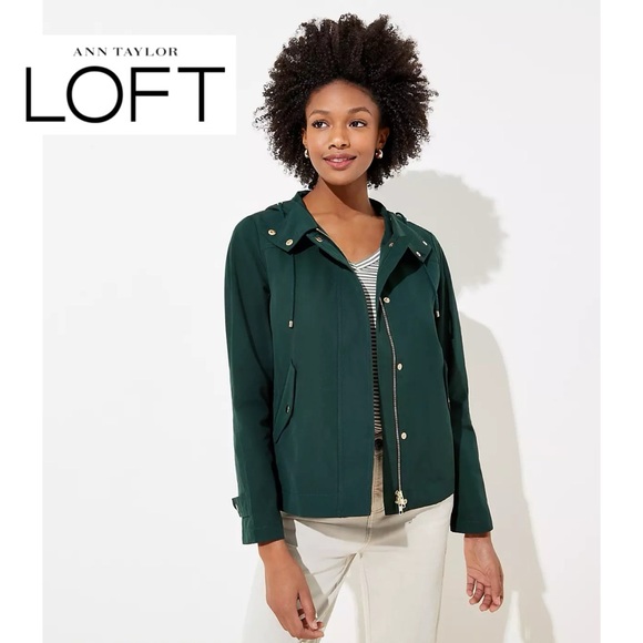 🆕 NWOT LOFT Modern Raincoat in Dark Emerald - Picture 11 of 11